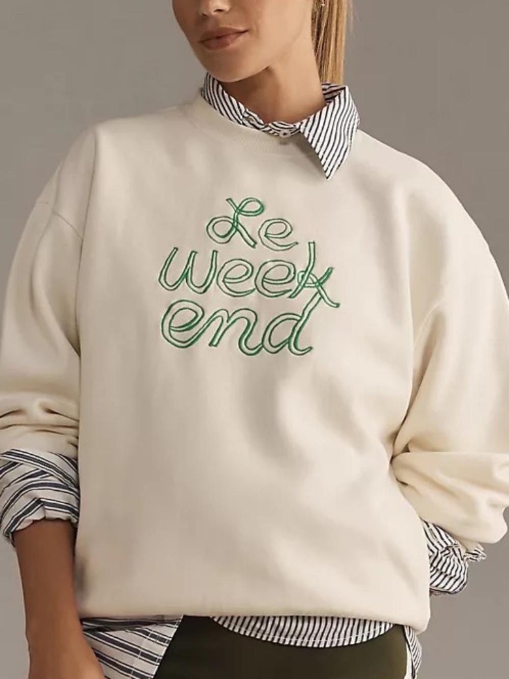 CLARE V. Le Week End Sweatshirt Women's Size XL